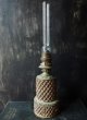 画像1: 西洋骨董店　フランスアンティーク　１９世紀の真鍮レリーフ　オイルランプ (1)