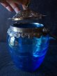 画像7: 西洋アンティーク　フランス　青いガラスのボンボ二エール・ビスケットジャー (7)