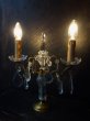 画像2: 西洋ビンテージ　フランス　テーブル２灯シャンデリア・燭台ランプ・クリスタルドロップ・照明器具　 (2)