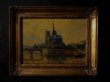 画像1: 西洋アンティーク　フランス印象派　パリ　黄昏時のノートルダム寺院　アート＆オブジェ　平面 (1)
