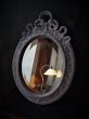 画像1: 西洋フランスアンティーク　19世紀後期　ルイ16世様式　リボン装飾のミラーフレーム　オーバル額　マットガラス　／アート＆オブジェ　鏡 (1)