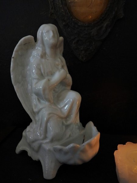 画像1: 西洋アンティーク　フランス　天使のベニティエ　聖水盤／アート＆オブジェ立体 (1)