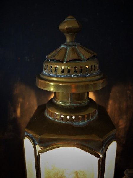 西洋アンティーク 19世紀 馬車コーチのランタン 真鍮ランプ ／照明器具