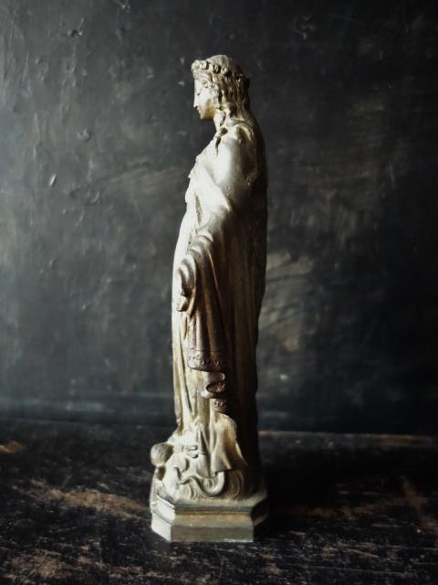 アンティーク　花冠のマリア像　フランス