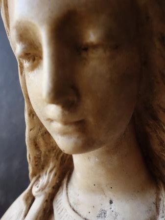 フランスアンティーク亭ベルエポック 花冠の聖母マリア 石膏像