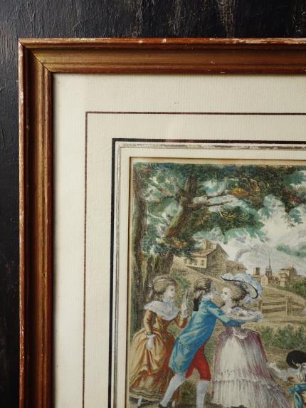 貴重　1900年作品　絵画　『100年前のフランス貴婦人』　手彩色　アンティーク