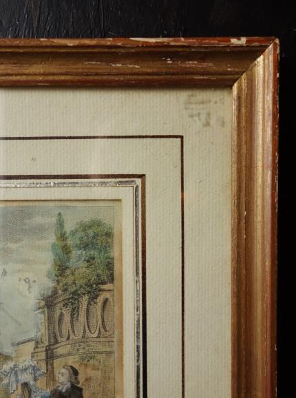 貴重　1900年作品　絵画　『100年前のフランス貴婦人』　手彩色　アンティーク