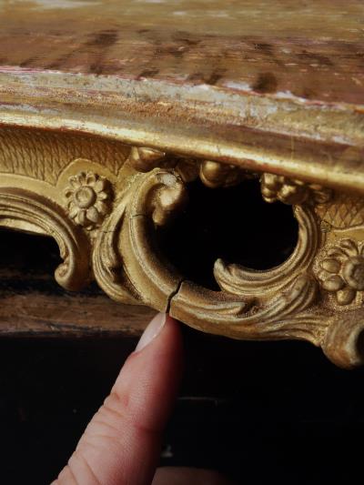 金色の木製台座 飾り台 ロカイユ装飾（フランス/アンティーク