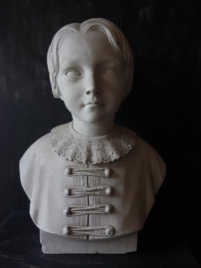 西洋骨董屋 フランスアンティーク 19世紀 石膏像 少年胸像 1851年