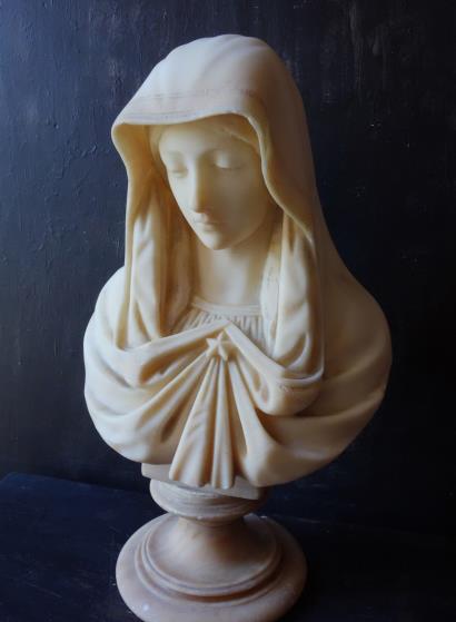 西洋骨董屋 フランスアンティーク 聖母マリア像 アラバスタ彫刻