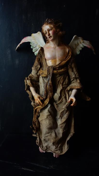 イタリア 西洋アンティーク ナポリ サントン人形 天使 エンジェル サントス