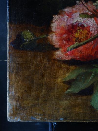 西洋アンティーク フランス１９世紀絵画 ブーケ 静物画 花の絵 アート
