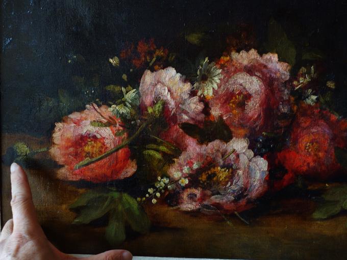 ランキング上位のプレゼント アンティーク　壁飾り　装飾雑貨　花の絵　ブーケ　1800年代 工芸品