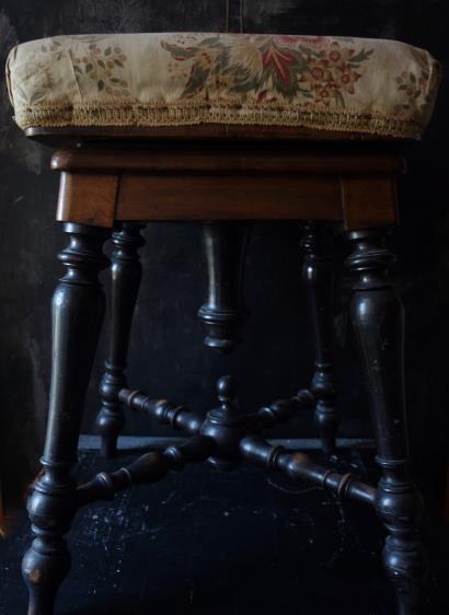 西洋アンティーク フランス １９世紀後期 ピアノスツール・椅子・希少 