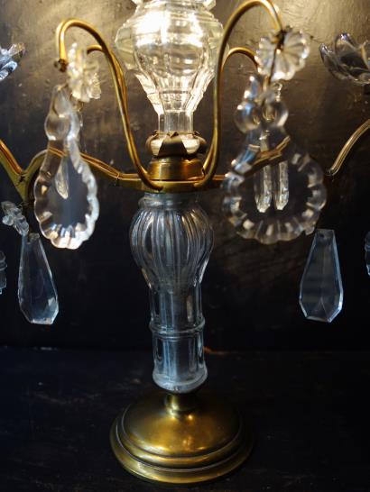 西洋ビンテージ フランス テーブル２灯シャンデリア・燭台ランプ 