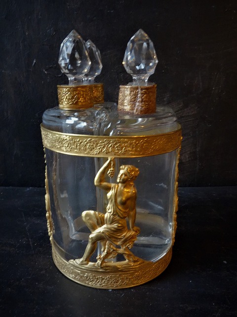 西洋アンティーク フランス 19世紀 ナポレオンIII世 香水瓶 真鍮