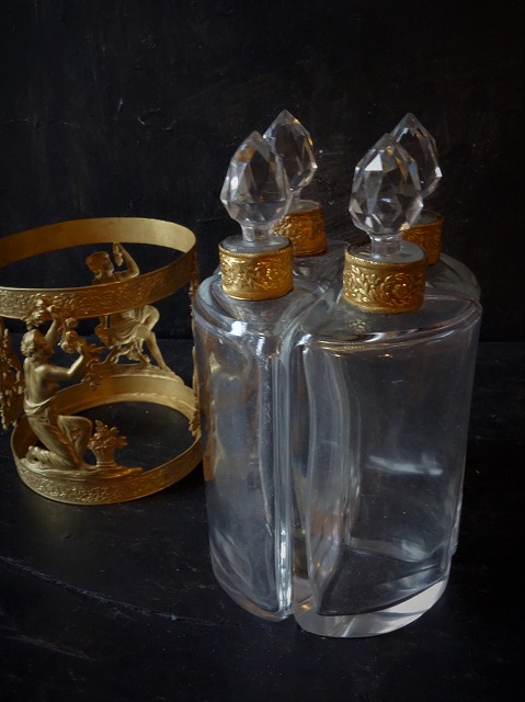 西洋アンティーク フランス 19世紀 ナポレオンIII世 香水瓶 真鍮 