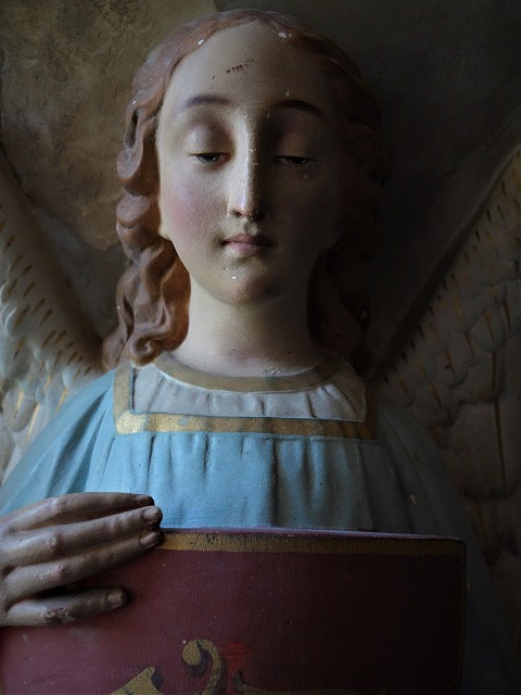 西洋アンティーク フランス・19世紀 カトリック教会・天使のコンソール