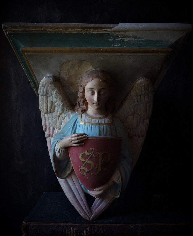西洋アンティーク フランス・19世紀 カトリック教会・天使のコンソール 