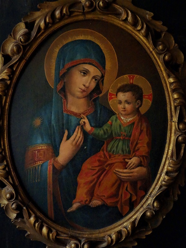 聖母子像　ロシアイコン　アンティーク　宗教画　イコン画 絵画/タペストリ 純正卸し売り