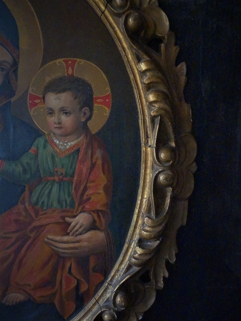 西洋フランスアンティーク １９世紀絵画 聖母子像 宗教画 ／アート 