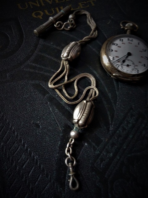 西洋骨董屋 フランスアンティーク亭ベルエポック 19世紀 銀無垢 懐中時計の鎖
