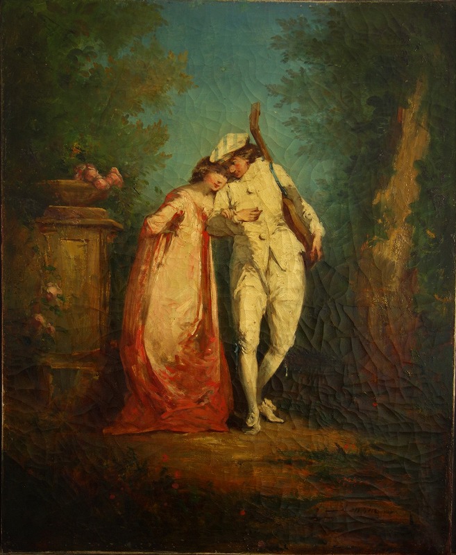 西洋アンティーク フランス19世紀絵画 吟遊詩人の恋 パリ・オルセー 