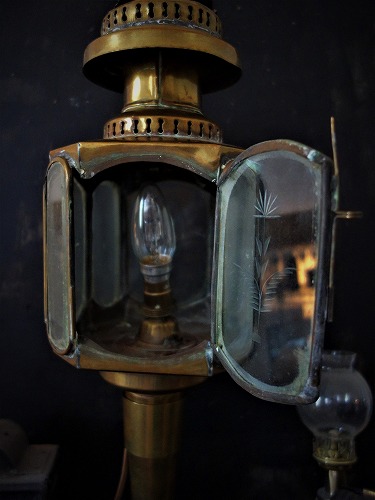 西洋アンティーク 19世紀 馬車コーチのランタン 真鍮ランプ ／照明器具 ウォールランプ
