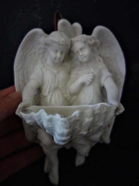西洋アンティーク フランス 19世紀 ビスク双子の天使 ペアのエンジェル