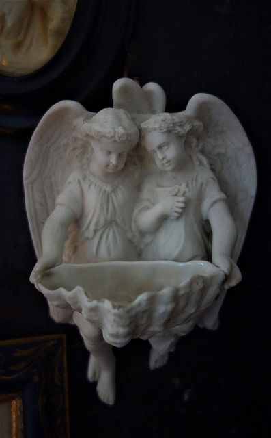 西洋アンティーク フランス 19世紀 ビスク双子の天使 ペアのエンジェル