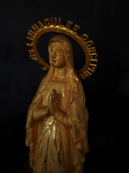 西洋アンティーク フランス ルルドの聖母マリア像 ／アート 