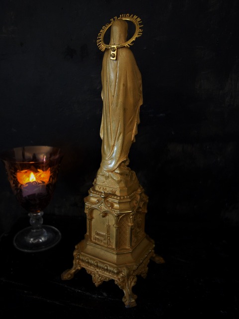 西洋アンティーク フランス ルルドの聖母マリア像 ／アート＆オブジェ立体