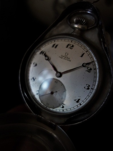 西洋アンティーク　スイス　オメガ懐中時計＆保護ケース　／機械道具類　時計