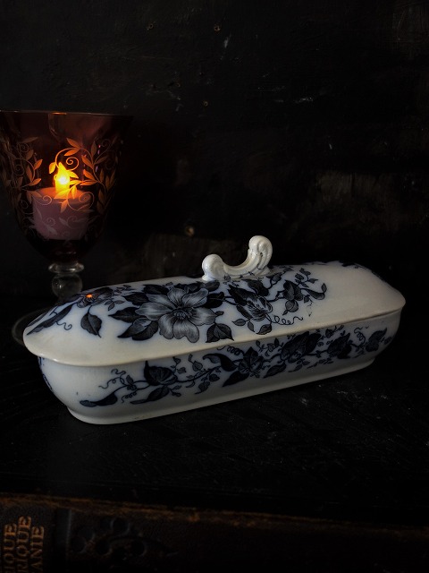 西洋アンティーク　バドンヴィレー陶器　トゥースブラシケース　／室内装飾品　雑貨　箱類
