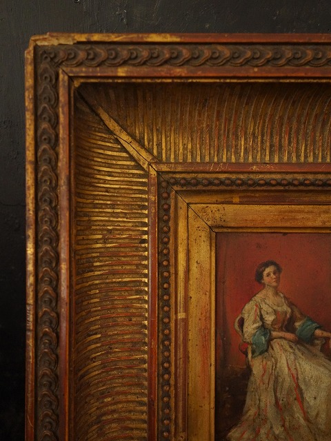西洋アンティーク フランス19世紀絵画 エコールド・フランセーズ 婦人 