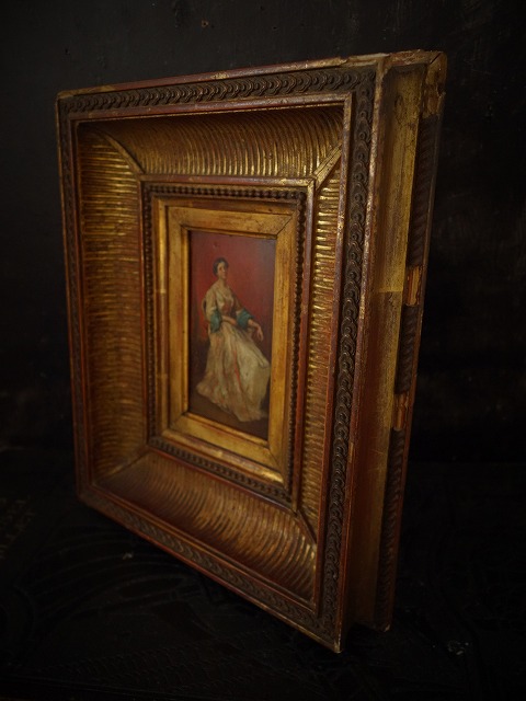 西洋アンティーク フランス19世紀絵画 エコールド・フランセーズ 婦人 