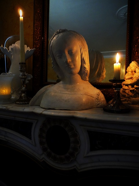 西洋アンティーク　フランス　中世の貴婦人像　石膏像　／アート＆オブジェ　立体